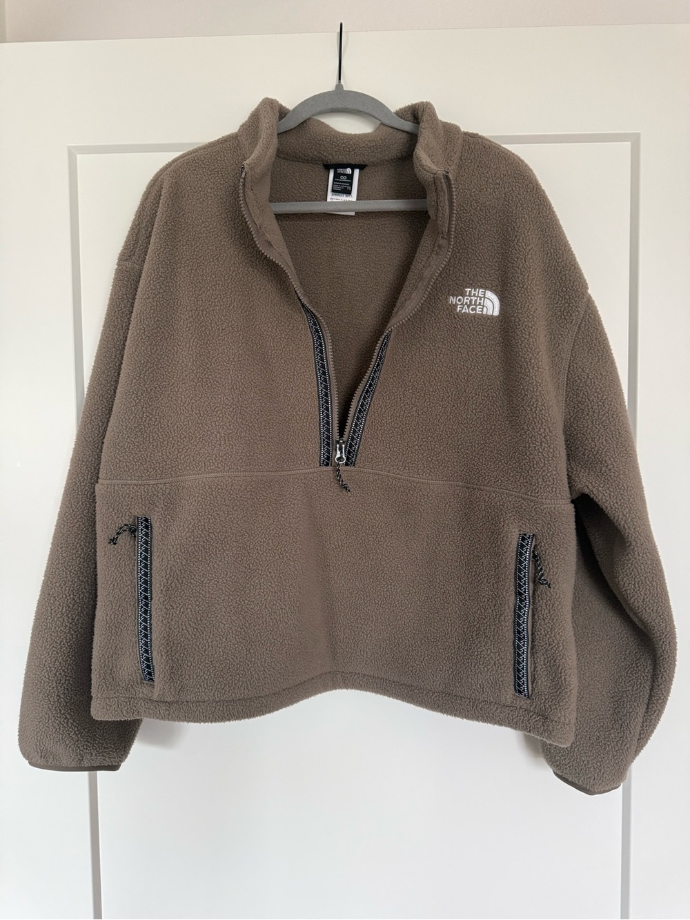 The North Face Taupe Brown Sherpa Half-Zip Jacket